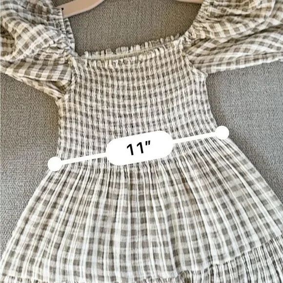 Nothing Fits But Kiko Midi Dress in Taupe Gingham M NWOT - Picture 4 of 13